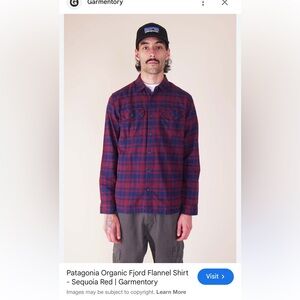 Patagonia Red & Navy Blue Plaid Flannel Shirt